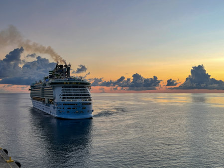 Nassau Bahamas - September 15, 2021: The Royal Caribbean Cruise Ship Freedom of the Seas in Nassau, Bahamas.のeditorial素材