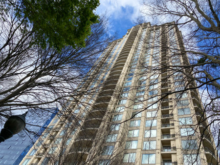Atlanta, GA - March 21, 2020:  The Paramount Condominium Building in the Buckhead district of Atlanta, GA.のeditorial素材