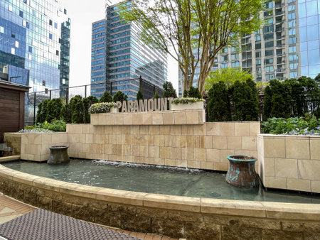 Atlanta, GA - March 28, 2021:  The Paramount Condominium Building in the Buckhead district of Atlanta, GA.のeditorial素材