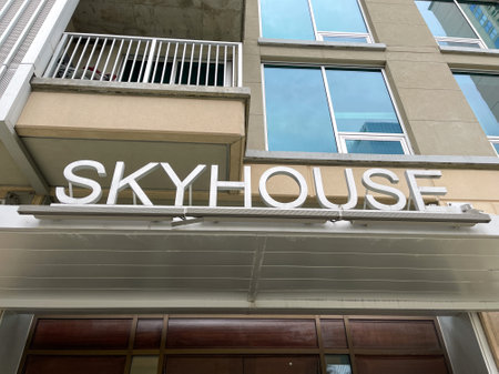 Atlanta, GA - March 28, 2021:  The Skyhouse apartment complex in the Buckhead district of Atlanta, GA.のeditorial素材