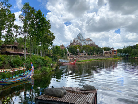 orlando, FL USA -July 18, 2020: Everest roller coaster ride at Animal Kingdom at  Walt Disney World  in Orlando, Florida.のeditorial素材