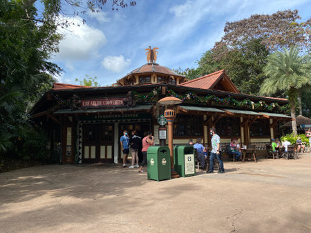 orlando, FL USA -November 6, 2020: The Starbucks Coffee shop at Animal Kingdom at  Walt Disney World  in Orlando, Florida.のeditorial素材