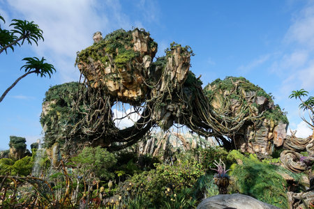 orlando, FL USA -May 12, 2019: The floating mountains in the movie Avatar at Animal Kingdom at  Walt Disney World  in Orlando, Florida.のeditorial素材