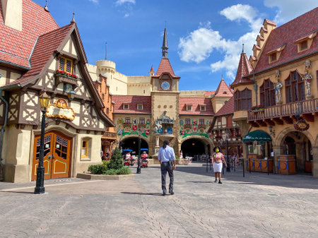 Orlando, FL USA-  August 3, 2020: The Germany Pavillion at EPCOT  in Walt Disney World in Orlando, Florida.のeditorial素材