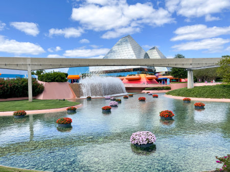orlando, FL USA-  April 27, 2021: The Flower and Garden Festival flowers at EPCOT  in Walt Disney World in Orlando, Florida.のeditorial素材