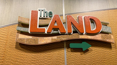 Orlando, FL USA - September 13, 2020:  The entrance of the Land Pavillion at EPCOT in Disney World Orlando, Florida.のeditorial素材