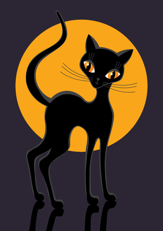 black cat illustration.のイラスト素材