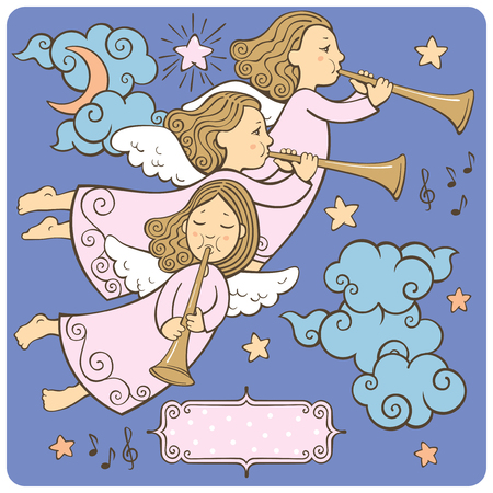 christmas angelsのイラスト素材