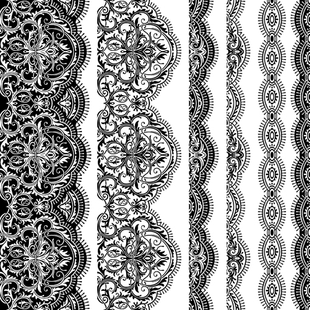 Set of seamless ribbons of laceのイラスト素材