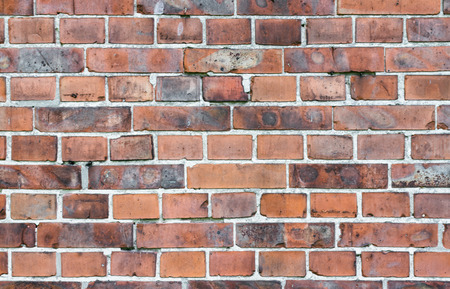 Texture of a red brick wall with high detail.の写真素材