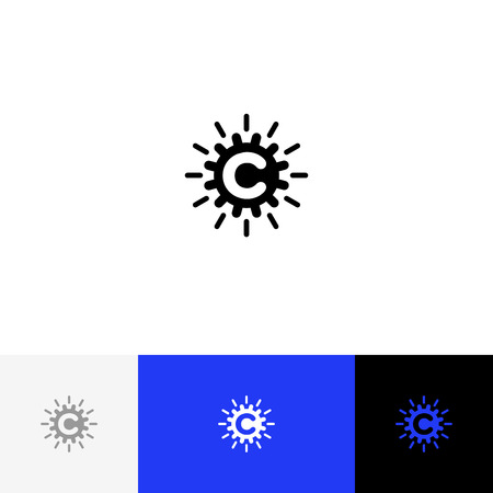 C with abstract circle vector. Minimalism logo, icon, symbol, sign from letters C.のイラスト素材