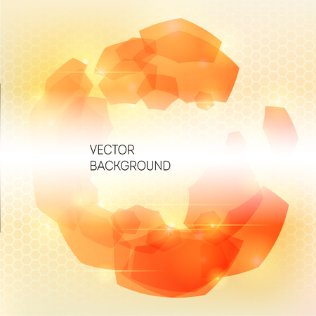 Abstract hexagon orange background for your design. Vector illustrationのイラスト素材