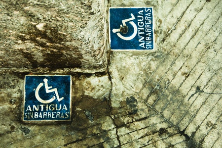 corner wheelchair signsの写真素材