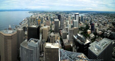 Bird Eye's View Of Seattle Downtown Washington USAの写真素材