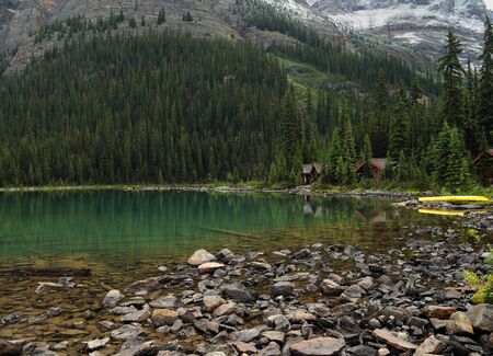 Solitude And Tranquillity In The Wilderness Of Lake O'Hara Yoho National Parkの写真素材
