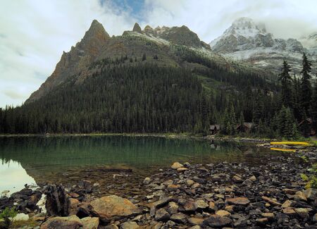Solitude And Tranquillity In The Wilderness Of Lake O'Hara Yoho National Parkの写真素材