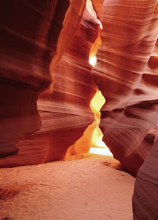 Sunbeam Falling Through A Crevice Into The Upper Antelope Canyon On A Hot Sunny Summer Dayの写真素材