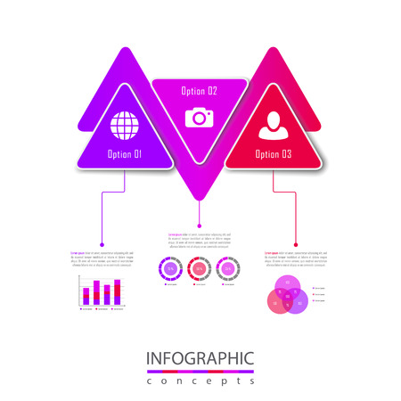 Vector timeline infographics template for chart, diagram, web design, presentation, workflow layout. Business concept with 3 options, parts, steps or processes. Abstract background.のイラスト素材
