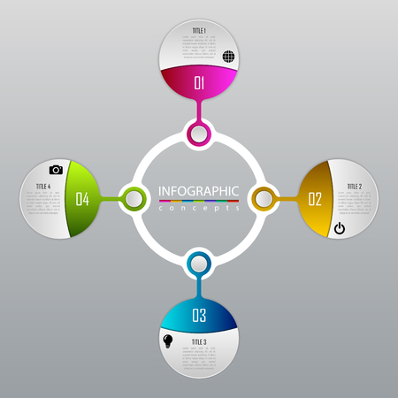 Business concept with 4 options, parts, steps or processes.のイラスト素材