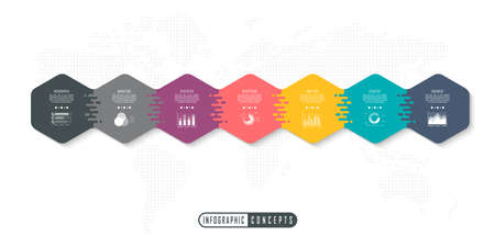 Infographic timeline template can be used for chart, diagram, web design, presentation, advertising, history. vector infographic illustrationのイラスト素材