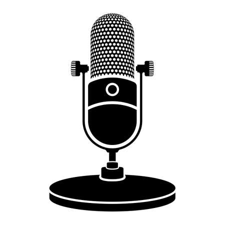 microphone icon. Retro, vintage microphone icon. vector illustration.のイラスト素材