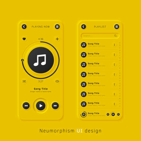 User interface elements for mobile app. Neumorphism User interface design kit. Neumorphism UI UX icons set.のイラスト素材