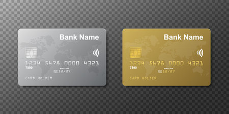 credit card. bankcard. Credit debit card mockup.のイラスト素材