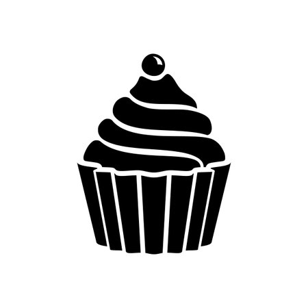Cake icon. Cupcake vector illustration
