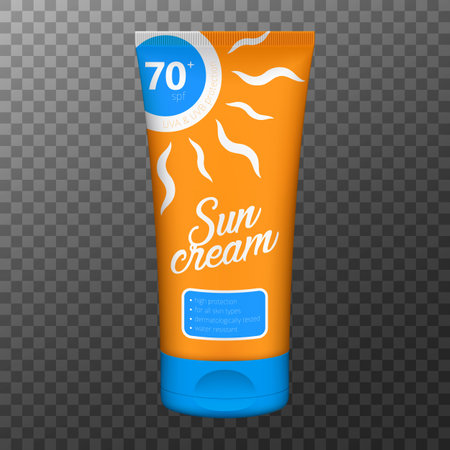 Sunscreen cream realisticのイラスト素材