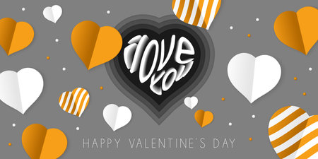 3d heart with I love youのイラスト素材