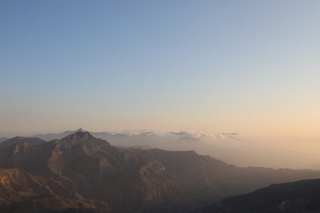 Mountains and clouds at sunrise, Leh, Ladakh, Indiaの写真素材