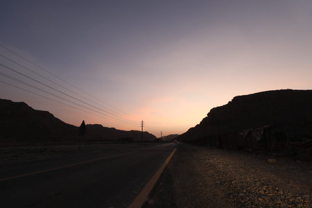 Sunset in Wadi Rum desert, Jordan, Middle East.