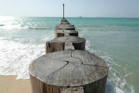 Wooden jetty on the beach of Koh Samui, Thailand