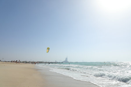 View of the beach in Cadiz, Andalusia, Spainの写真素材