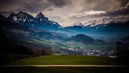 Mountain View nature love Zurich Swissの写真素材