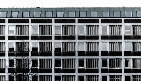 Urban city architecture minimalism building