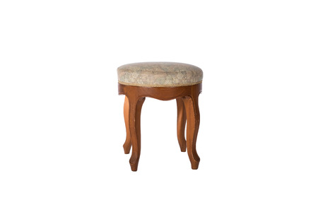 Vintage bedside stool chair isolated on white background with clipping path.の写真素材