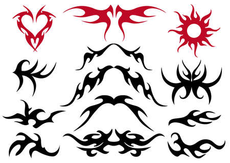 Tattoo design collection, vector artworkのイラスト素材