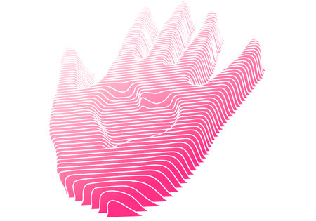 3d hand with heart symbol, vector