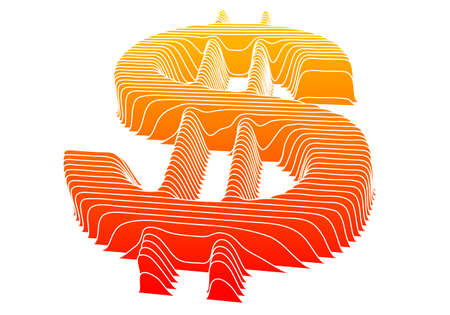 3d dollar symbol with texture, vectorのイラスト素材