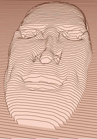 abstract 3d face with texture, vector backgroundのイラスト素材