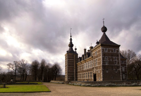 Castle Eijsden near the river Maas between the villages Eijsden and Laag-Caestert in the Dutch province Limburgのeditorial素材