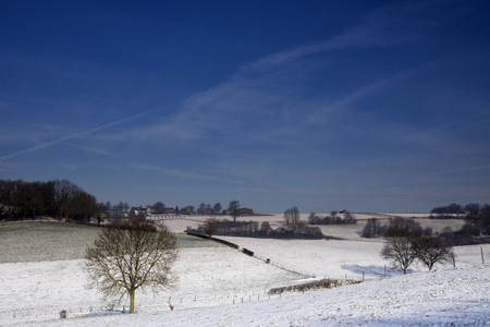 Snowy landscape at Eysの写真素材