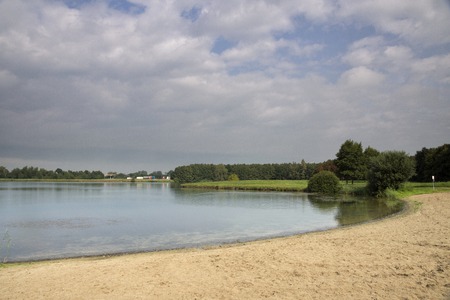Borrow pit near Herwijnenの写真素材
