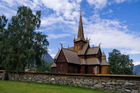 Stave church in Lomの写真素材