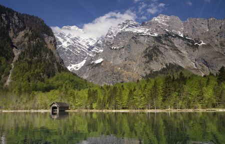 Boathouse on the Konigsseeの写真素材