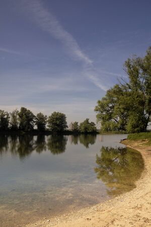 View at the Prins Willem-Alexander bridge from the floodplains of the river Waal near Echteldの写真素材