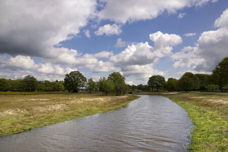 The Doorbraak is a newly dug stream in the Dutch region Twente between the Bornse Beek and the river Reggeの写真素材
