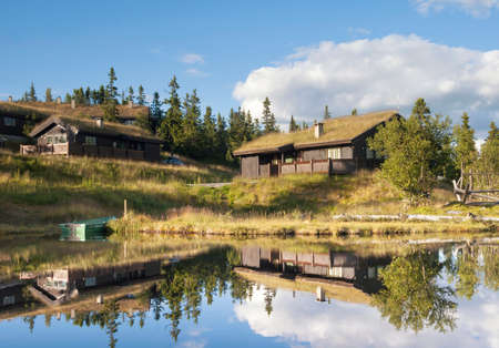Wooden house in Aurdalの写真素材