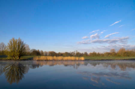 View over the Wantij river near Dordrechtの写真素材